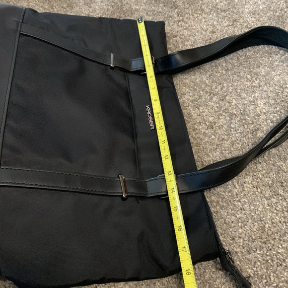 Kroser black laptop work bag, with blue inside, lots of pockets, zipper closure - Picture 10 of 11